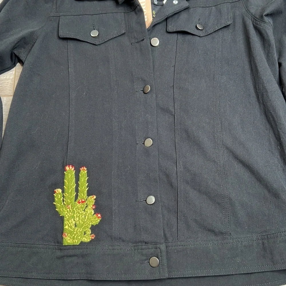 NWT Emmer & Oat Cactus Embroidered Boho Western Shirt Jacket Shacket Size S - Picture 4 of 9